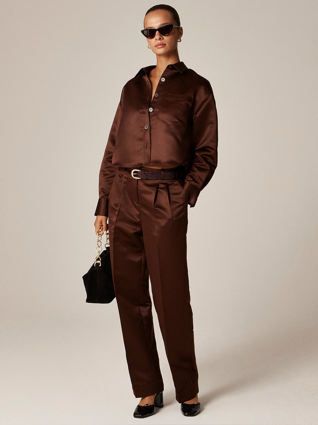 J.Crew Wide-Leg Pleated Pant In Duchesse Satin Cq047